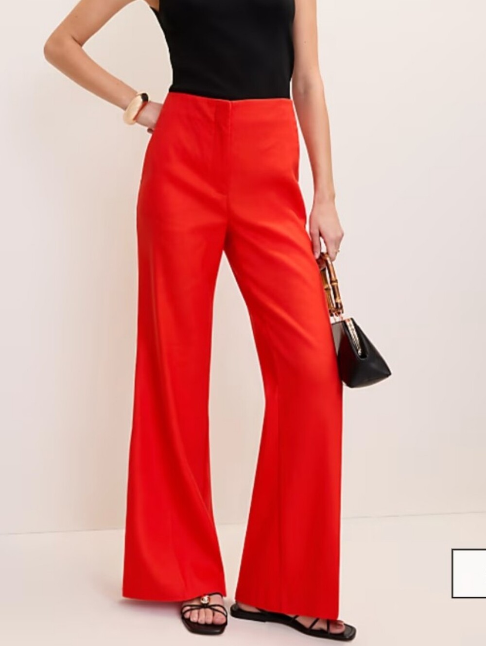 @ Ann Taylor Wide Leg Linen Pants In Red Size 6